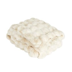 FONDACO - Plaid Imiteret Pels 125 x 150 cm. Beige 