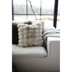 FONDACO - Pudebetrk Imiteret Pels 48 x 48 cm. Beige 