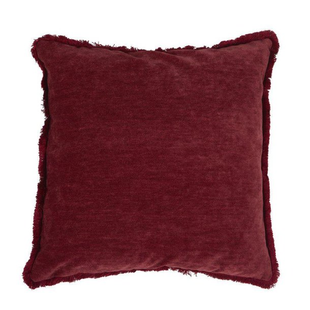 FONDACO - Pudebetrk m/frynser Velour 45 x 45 cm. Rd