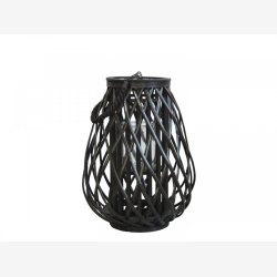 Chic Antique - Lanterne i flet sort H: 40 : 30 cm. m/sm fejl.