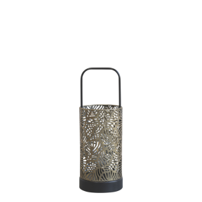 Chic Antique - Lanterne m/mnster inkl. pre & timer H: 33,5 : 12,5 cm. antik messing