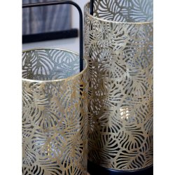 Chic Antique - Lanterne m/mnster inkl. pre &amp; timer H: 40 : 15 cm. antik messing