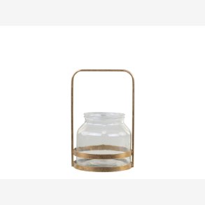 Chic Antique - lanterne m/hank messing H: 28,5cm. 