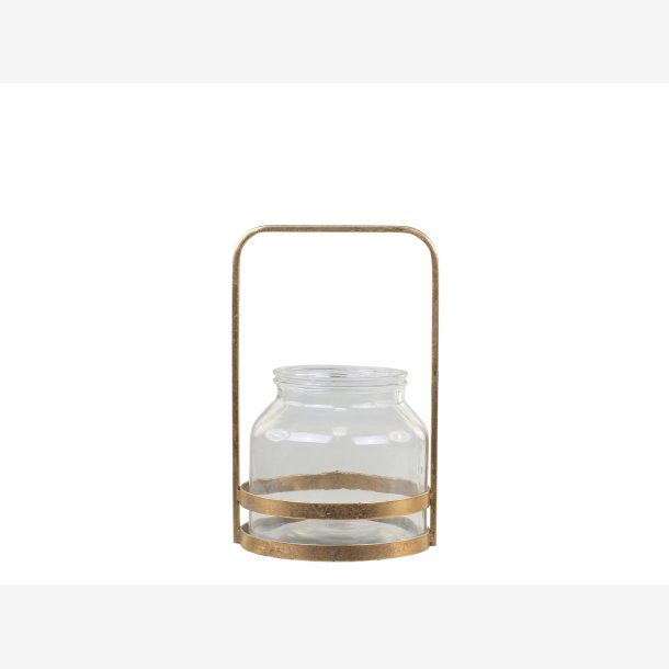 Chic Antique - lanterne m/hank messing H: 28,5cm. 