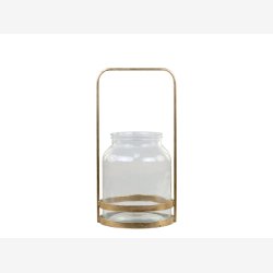 Chic Antique - lanterne m/hank messing look H: 35,5cm. 