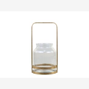 Chic Antique - lanterne m/hank messing look H: 35,5cm. 