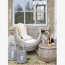 Chic Antique - Lanterne i flet m. net H:48 :27 cm.