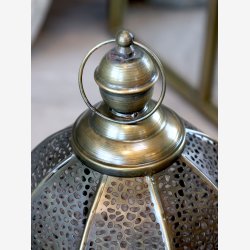 Chic Antique - Lanterne m/hulmnster jern/messing H: 52,5 : 23 cm. 