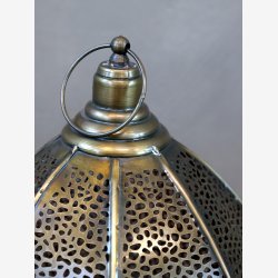 Chic Antique - Lanterne m/hulmnster jern/messing H: 52,5 : 23 cm. 