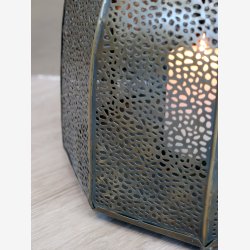 Chic Antique - Lanterne m/hulmnster jern/messing H: 52,5 : 23 cm. 