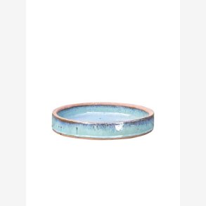 Fuglebad glaseret rustik ler Jade  28 H: 4 cm. 