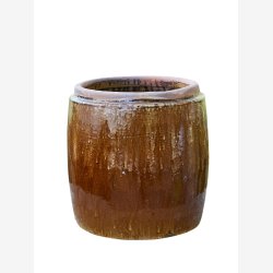 Urtepotteskjuler/krukke ler Rustik UNIKA brun : 22 H: 19,5 cm. 