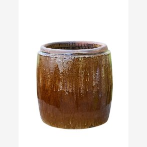 Urtepotteskjuler/krukke ler Rustik UNIKA brun : 22 H: 19,5 cm. 