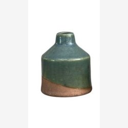 Vase hndlavet ler/glasur ca. : 6,5 H: 8cm. Flere farver.