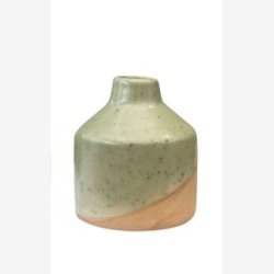 Vase hndlavet ler/glasur ca. : 6,5 H: 8cm. Flere farver.