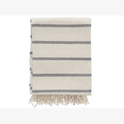 Sdahl - Strandhndklde m/striber &amp; frynser 95 x 175 Easy Indigo Bl