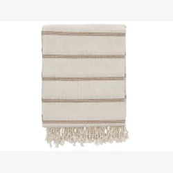 Sdahl - Strandhndklde m/striber &amp; frynser 95x175 Easy Brown/Brun