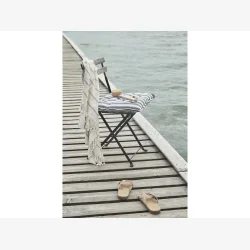 Sdahl - Strandhndklde m/striber &amp; frynser 95x175 Easy Brown/Brun