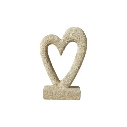Speedtsberg - Hjerteskulptur p� fod i cement 13x6x20cm, Gr�