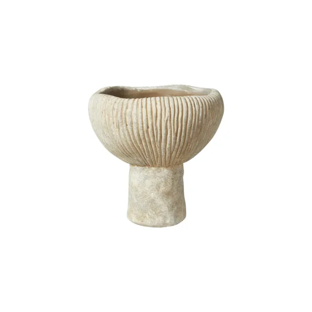 Speedtsberg - Rillet vase i cement 15cm, Gr�