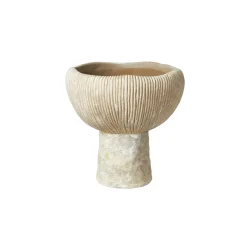 Speedtsberg - Rillet vase i cement 20cm, Gr�