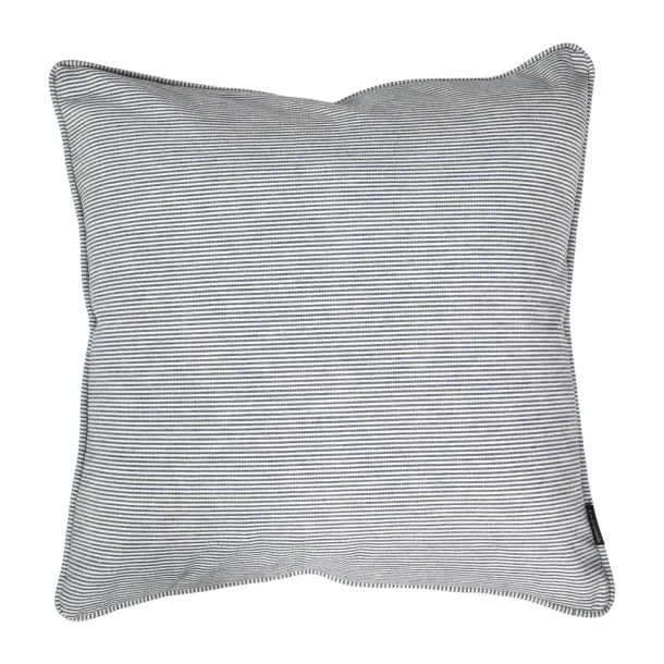 Speedtsberg - Tynd stribet pudebetr�k i bomuld u/fyld 50x50cm, M�rlebl�/Hvid