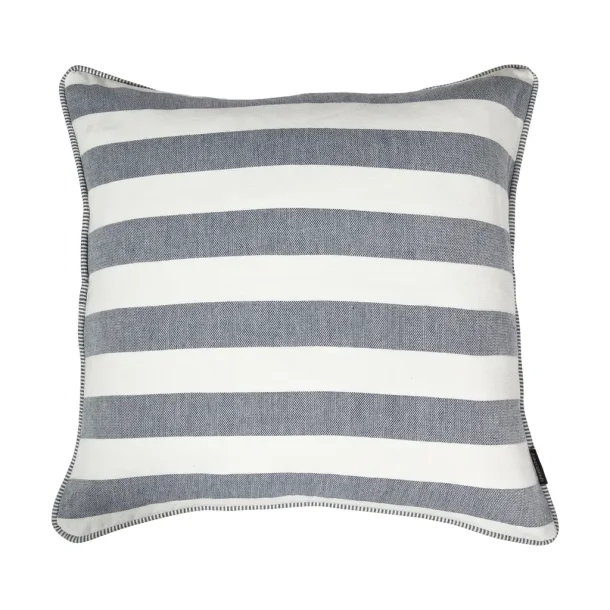 Speedtsberg - Bred stribet pude i bomuld u/fyld 50x50cm, Bl�/Hvid