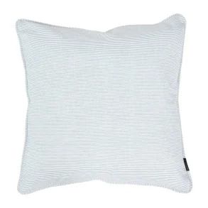 Speedtsberg - Tyndstribet pudebetr�k i bomuld u/fyld 50x50cm, Lysebl�/Hvid