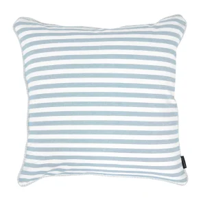 Speedtsberg - Stribet pudebetr�k i bomuld u/fyld 50x50cm, Lysebl�/Hvid