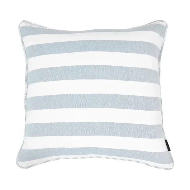 Speedtsberg - Bred stribet pudebetr�k i bomuld u /fyld 50x50cm, Lysebl�/Hvid