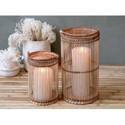Chic Antique - Lanterne i bambus H25 16cm.