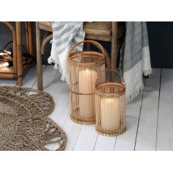 Chic Antique - Lanterne i bambus H25 16cm.