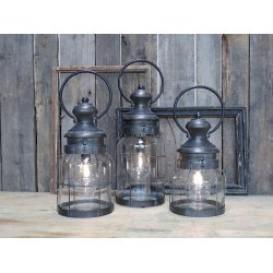 Chic Antique - Fransk stald Lanterne inkl. pre &amp; timer H 41 cm
