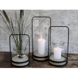 Chic Antique - Lanterne m/Hank H: 42,5 L: 18 B: 17 cm. Sort