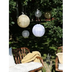 Chic Antique - Rispapirlampe honning m/solceller  30cm.