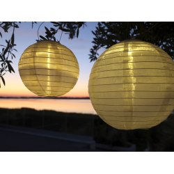 Chic Antique - Rispapirlampe honning m/solceller  30cm.