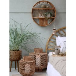 Chic Antique - Lanterne i rattan flet H 64  50cm.