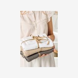 Ib Laursen - Klud Liseleje m/vaffelmnster beige 3-pak B:32/L:32 