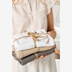 Ib Laursen - Klud Liseleje m/vaffelmnster hvid 3-pak B:32/L:32