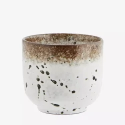 Madam Stoltz - lattekop stentj hvid/brun 8 x 8 cm. / 20 cl