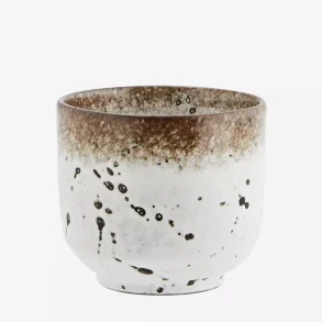 Madam Stoltz - lattekop stentj hvid/brun 8 x 8 cm. / 20 cl