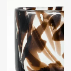 House Doctor - Fyrfadsstage Glas m/Brunt m�nster H: 9,5 �: 9 cm.  S�t m/2 stk. 