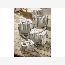 Kletaske 6,5L stribet hvid/gr 25x16x17cm.