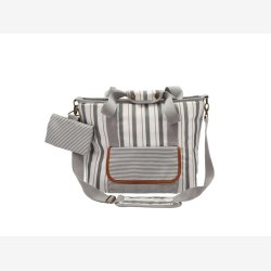 Kletaske 14L stribet hvid/gr 36x12x24cm. 