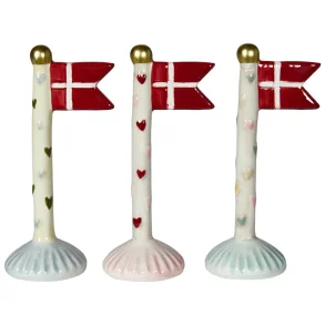 Speedtsberg - Bordflag m. Hjerter - Assorterede - Keramik - 14 cm - Leveres Assorteret