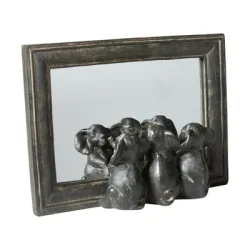 Speedtsberg - Bordspejl m. 3 Sm� Elefanter - Charcoal 22 x 16 cm