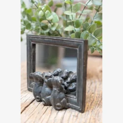 Speedtsberg - Bordspejl m. 3 Sm� Elefanter - Charcoal 22 x 16 cm