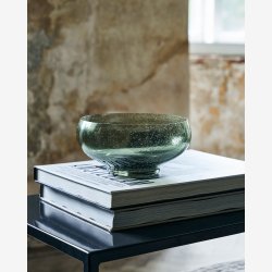 House Doctor - Sk�l Gr�nt Glas H9xL18 cm.