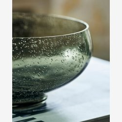 House Doctor - Sk�l Gr�nt Glas H9xL18 cm.
