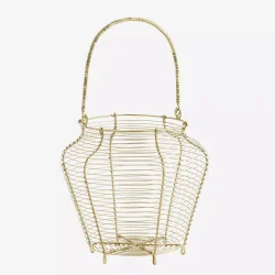 Madam Stoltz - Kurv i jern m/messing look. D:20x20cm.